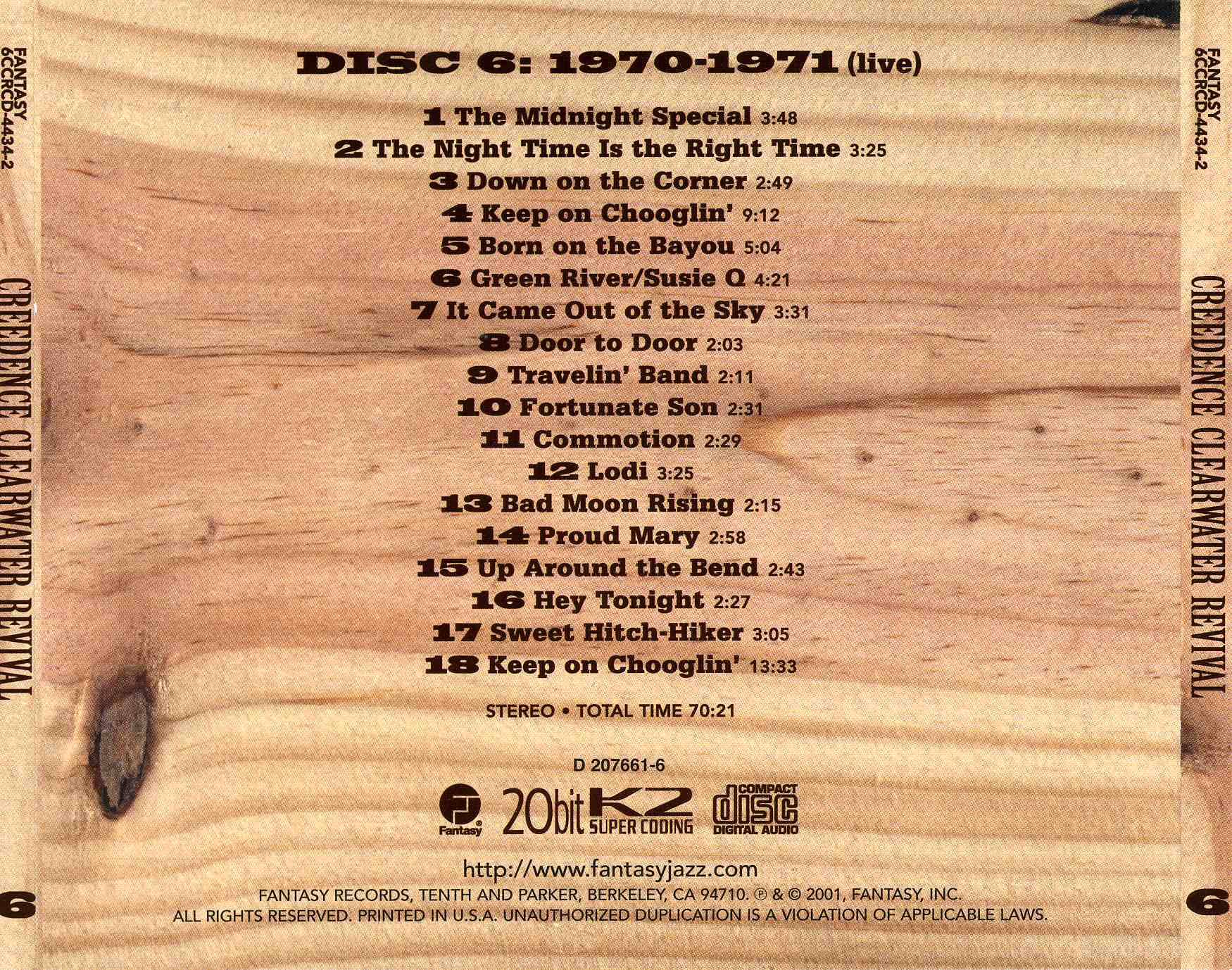 Creedence Clearwater Revival CCR Box Set [ak6 d]